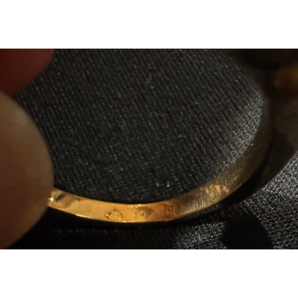 Art Deco Aquamarine 18K GP Gold Electroplate Cocktail Ring 9.5 - Picture 5 of 7